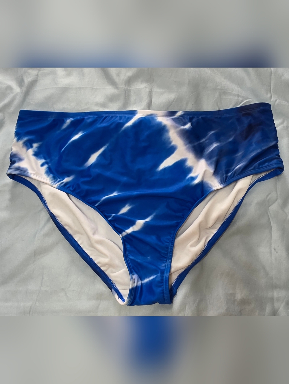 Xhilaration Tie-dye Blue White High-Waist Bikini Bottom Size 24/26W